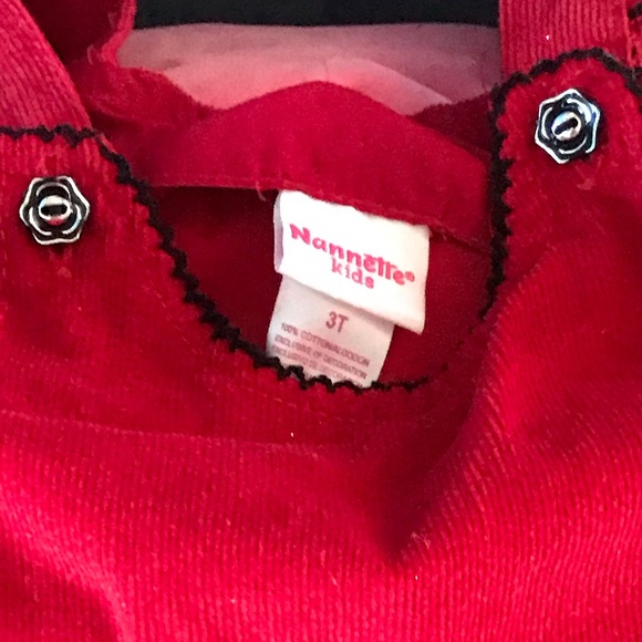 Scotty Dogs Sparkly Red Holiday Overalls Dress - Picture 6 of 6